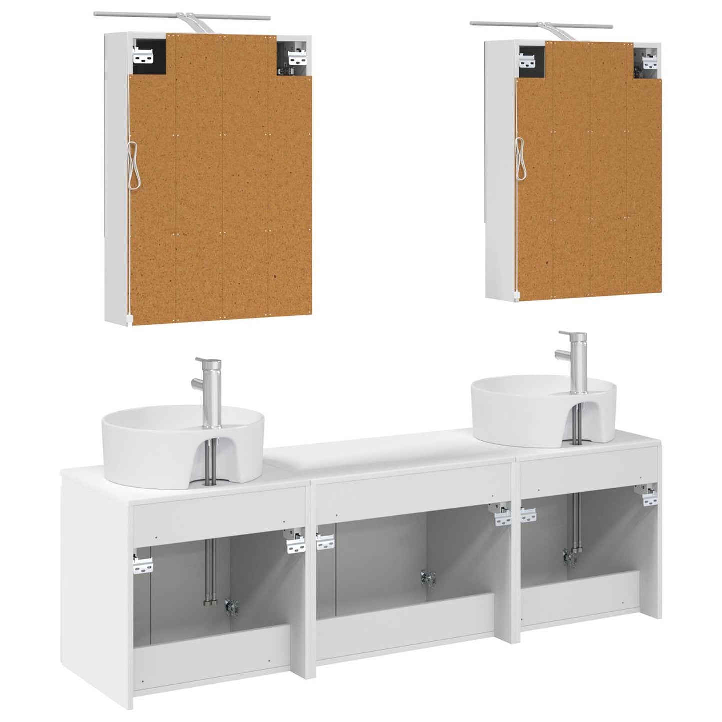 Bathroom Cabinet Set 5 pcs White Engineered Wood