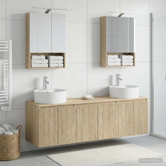 Bathroom Cabinet Set 5 pcs Sonoma Oak Engineered Wood