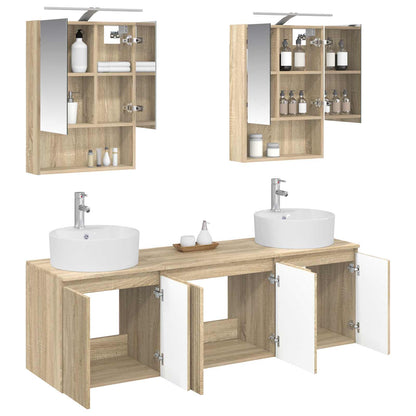 Bathroom Cabinet Set 5 pcs Sonoma Oak Engineered Wood