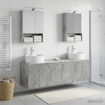 Bathroom Cabinet Set 5 pcs Concrete Grey Engineered Wood