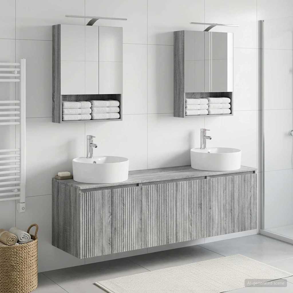 Bathroom Cabinet Set 5 pcs Grey Sonoma Engineered Wood