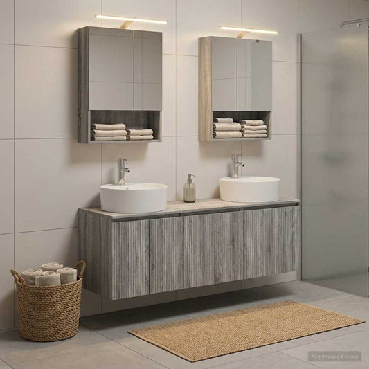 Bathroom Cabinet Set 5 pcs Grey Sonoma Engineered Wood