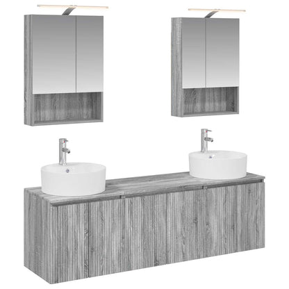 Bathroom Cabinet Set 5 pcs Grey Sonoma Engineered Wood