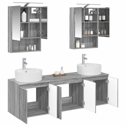 Bathroom Cabinet Set 5 pcs Grey Sonoma Engineered Wood