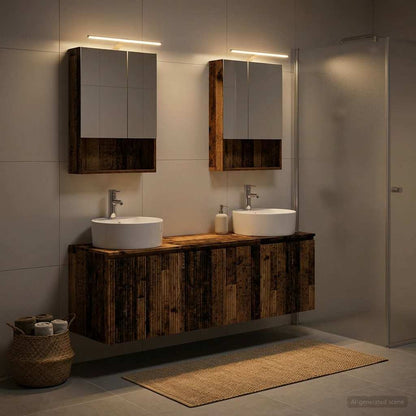 Bathroom Cabinet Set 5 pcs Old Wood Engineered Wood