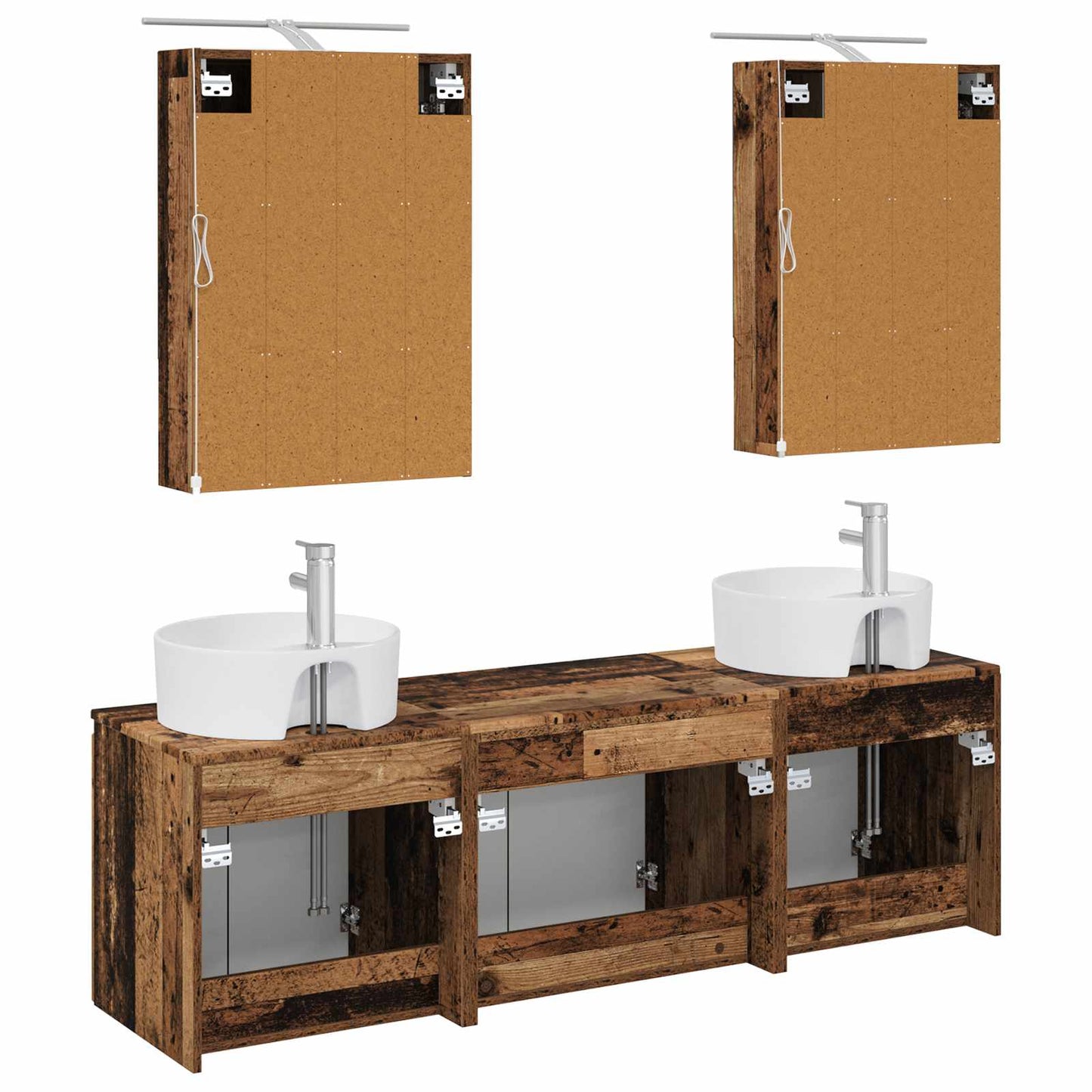 Bathroom Cabinet Set 5 pcs Old Wood Engineered Wood