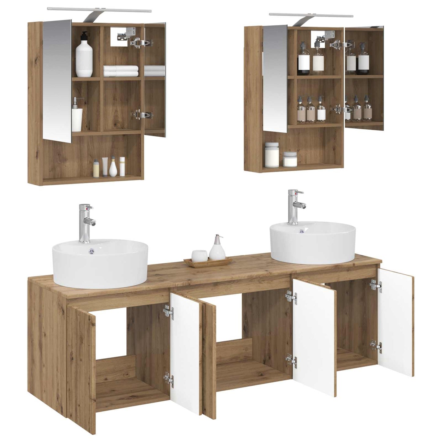 Bathroom Cabinet Set 5 pcs Artisan Oak Engineered Wood