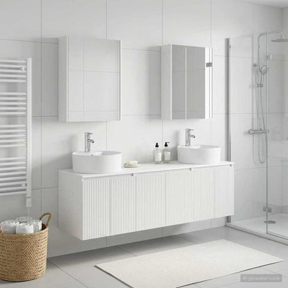 Bathroom Cabinet Set 5 pcs White Engineered Wood