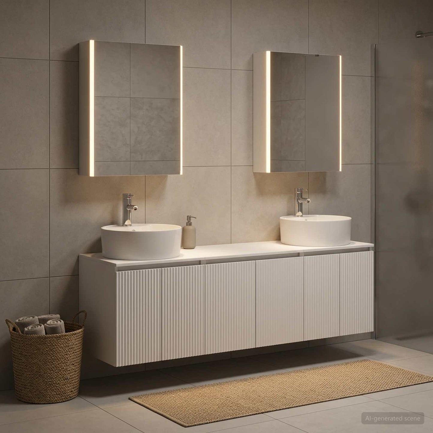 Bathroom Cabinet Set 5 pcs White Engineered Wood