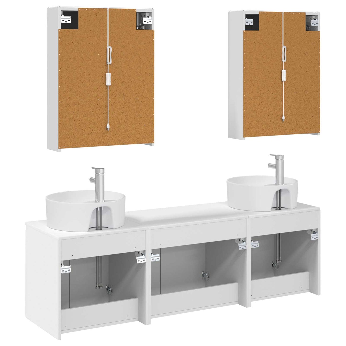 Bathroom Cabinet Set 5 pcs White Engineered Wood