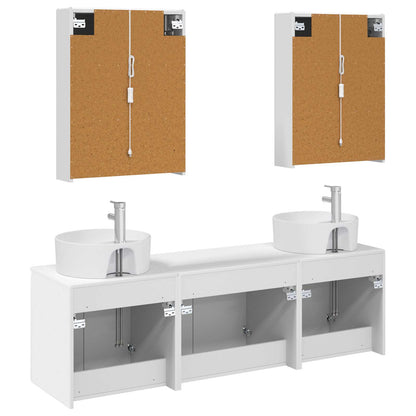 Bathroom Cabinet Set 5 pcs White Engineered Wood