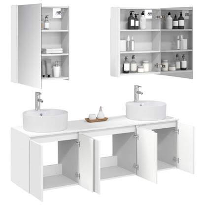 Bathroom Cabinet Set 5 pcs White Engineered Wood