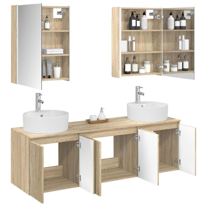 Bathroom Cabinet Set 5 pcs Sonoma Oak Engineered Wood