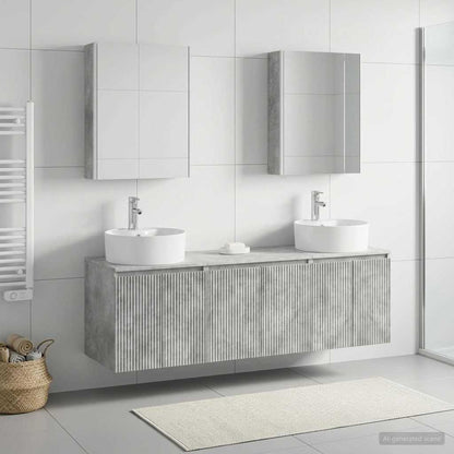Bathroom Cabinet Set 5 pcs Concrete Grey Engineered Wood
