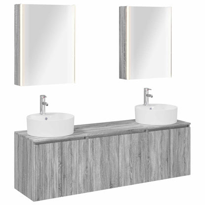 Bathroom Cabinet Set 5 pcs Grey Sonoma Engineered Wood