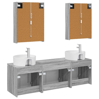Bathroom Cabinet Set 5 pcs Grey Sonoma Engineered Wood