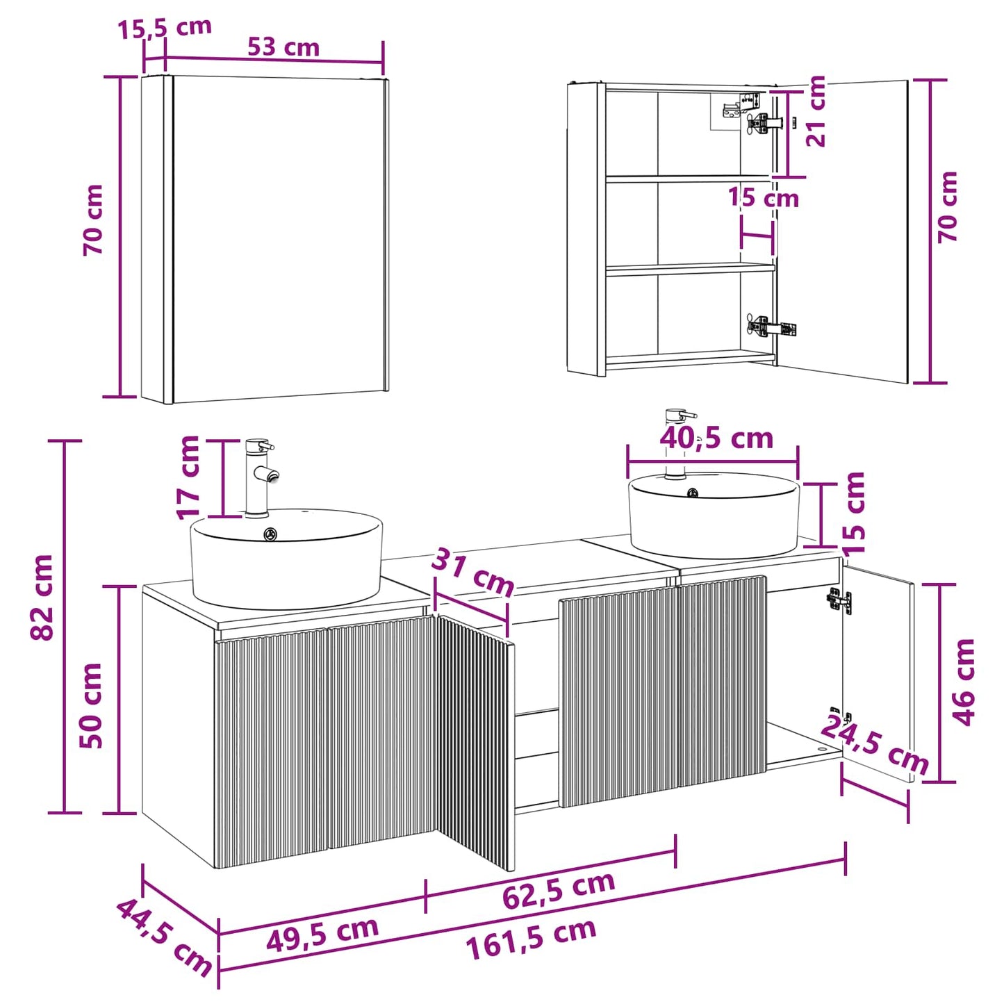Bathroom Cabinet Set 5 pcs Grey Sonoma Engineered Wood