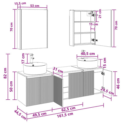Bathroom Cabinet Set 5 pcs Grey Sonoma Engineered Wood