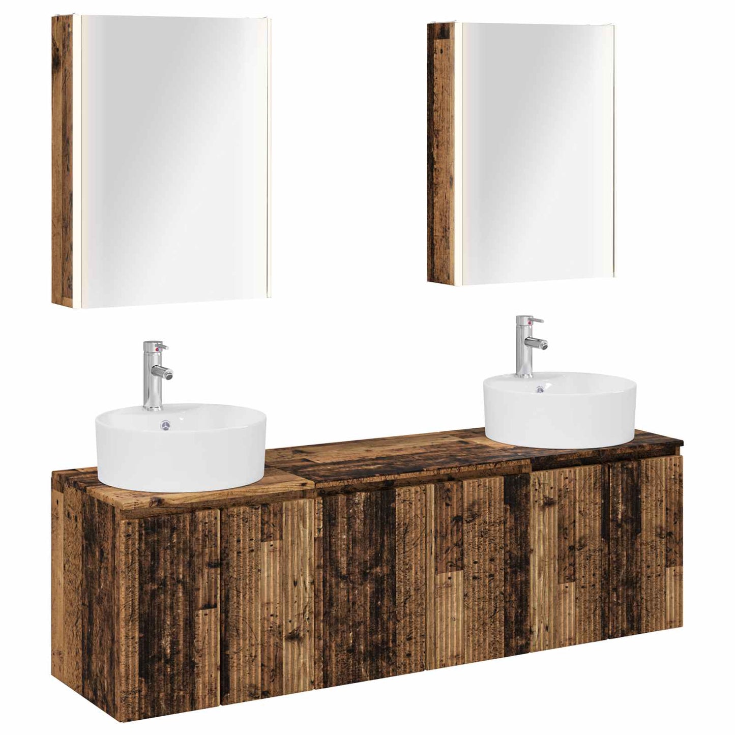Bathroom Cabinet Set 5 pcs Old Wood Engineered Wood