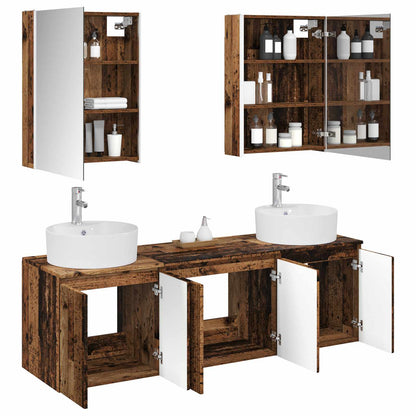Bathroom Cabinet Set 5 pcs Old Wood Engineered Wood