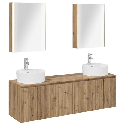 Bathroom Cabinet Set 5 pcs Artisan Oak Engineered Wood