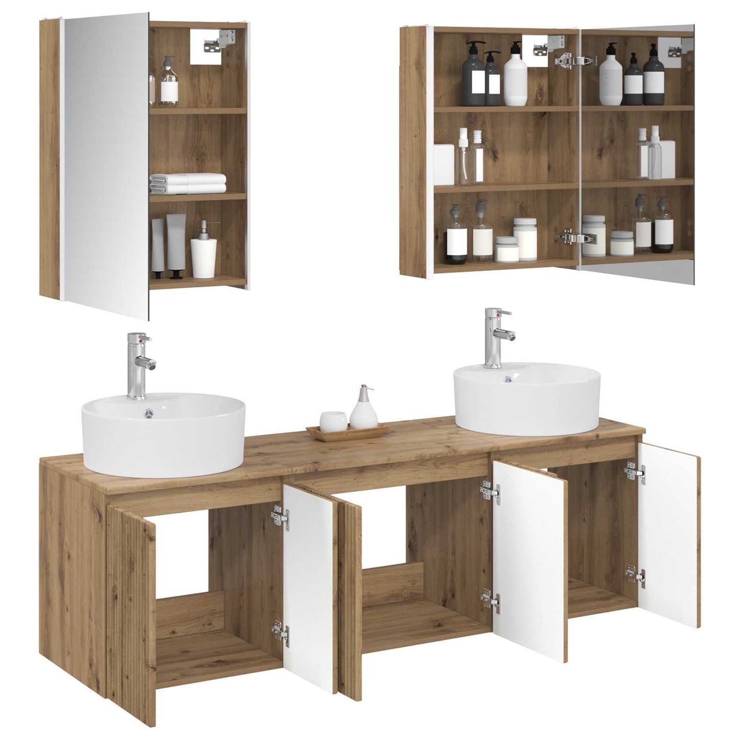 Bathroom Cabinet Set 5 pcs Artisan Oak Engineered Wood