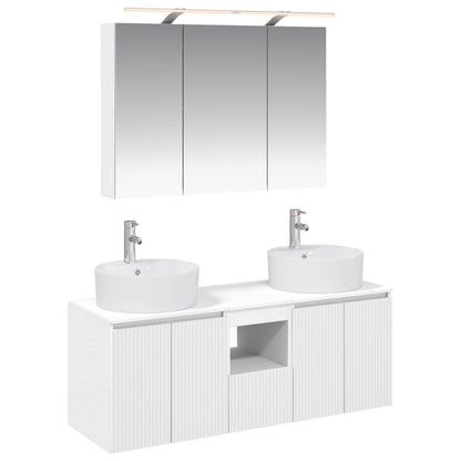 Bathroom Cabinet Set 4 pcs White Engineered Wood