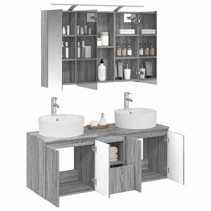 Bathroom Cabinet Set 4 pcs Grey Sonoma Engineered Wood