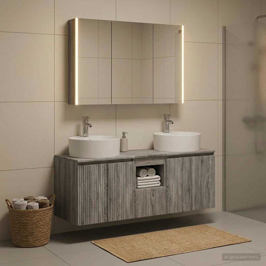Bathroom Cabinet Set 4 pcs Grey Sonoma Engineered Wood