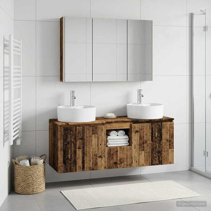 Bathroom Cabinet Set 4 pcs Old Wood Engineered Wood