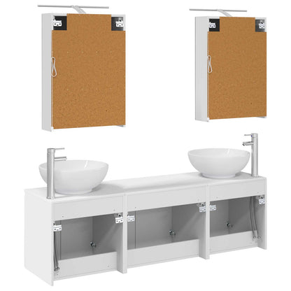 Bathroom Cabinet Set 5 pcs White Engineered Wood