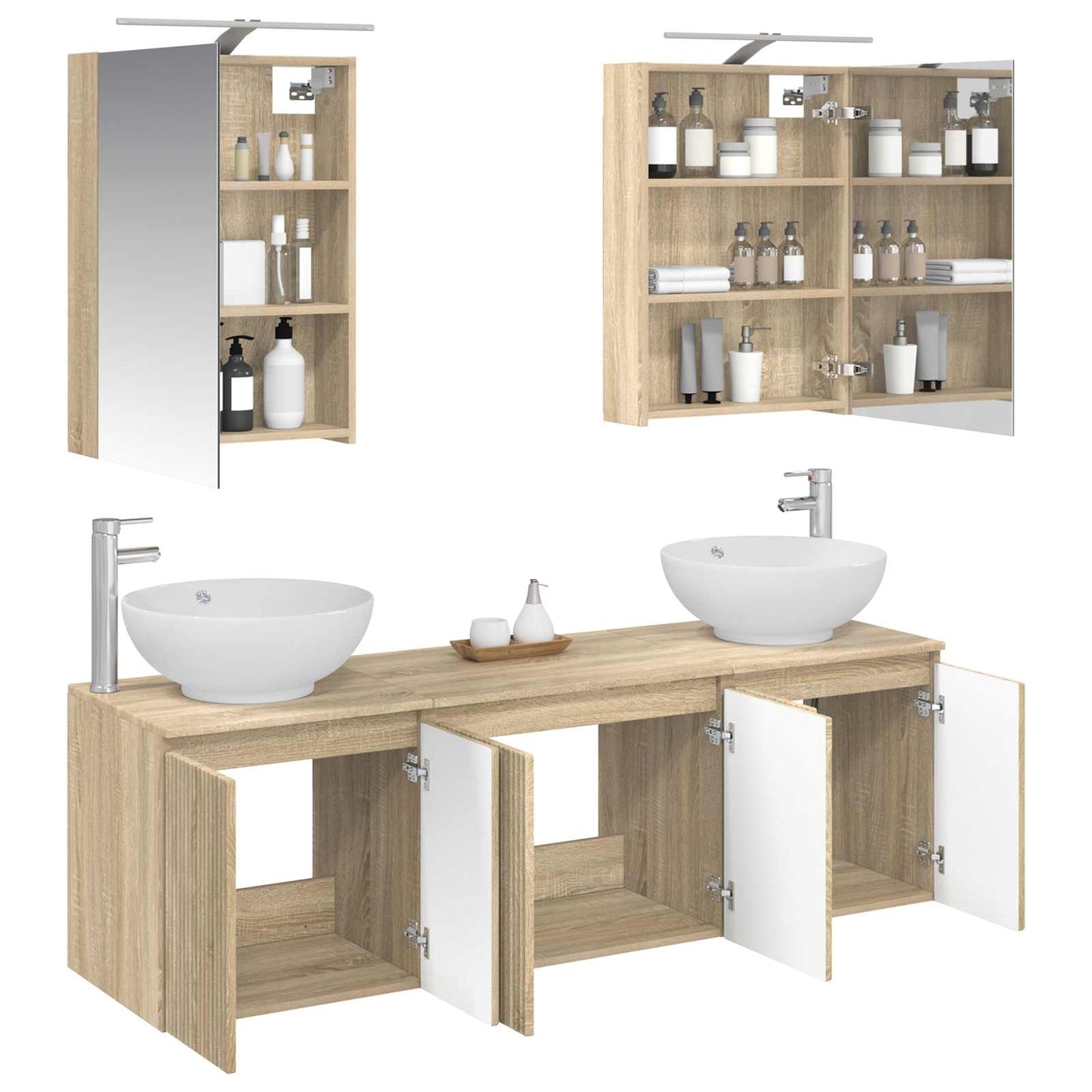 Bathroom Cabinet Set 5 pcs Sonoma Oak Engineered Wood