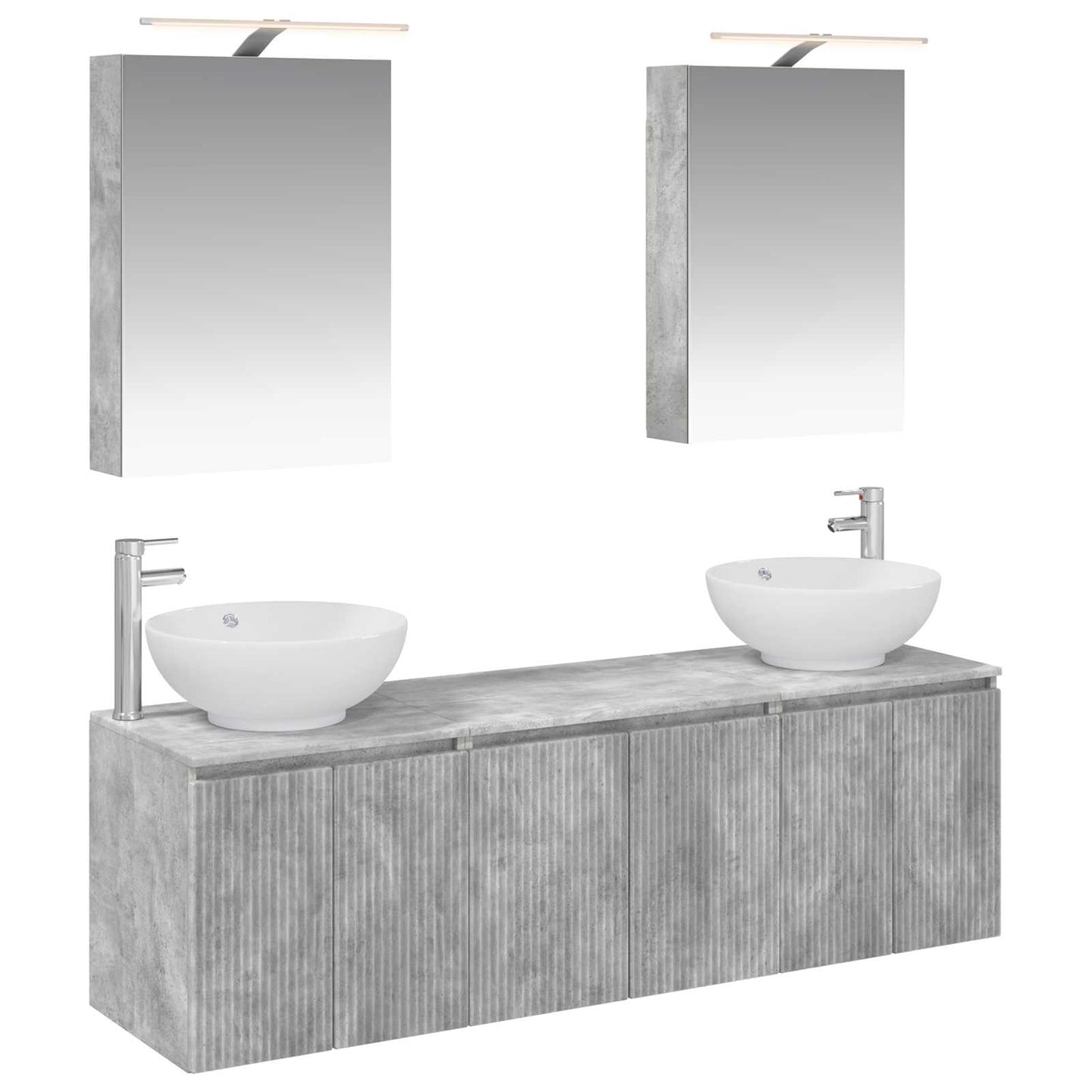 Bathroom Cabinet Set 5 pcs Concrete Grey Engineered Wood