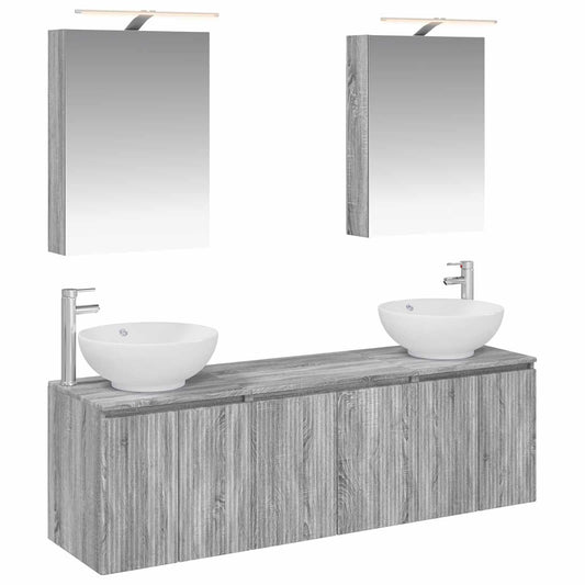 Bathroom Cabinet Set 5 pcs Grey Sonoma Engineered Wood