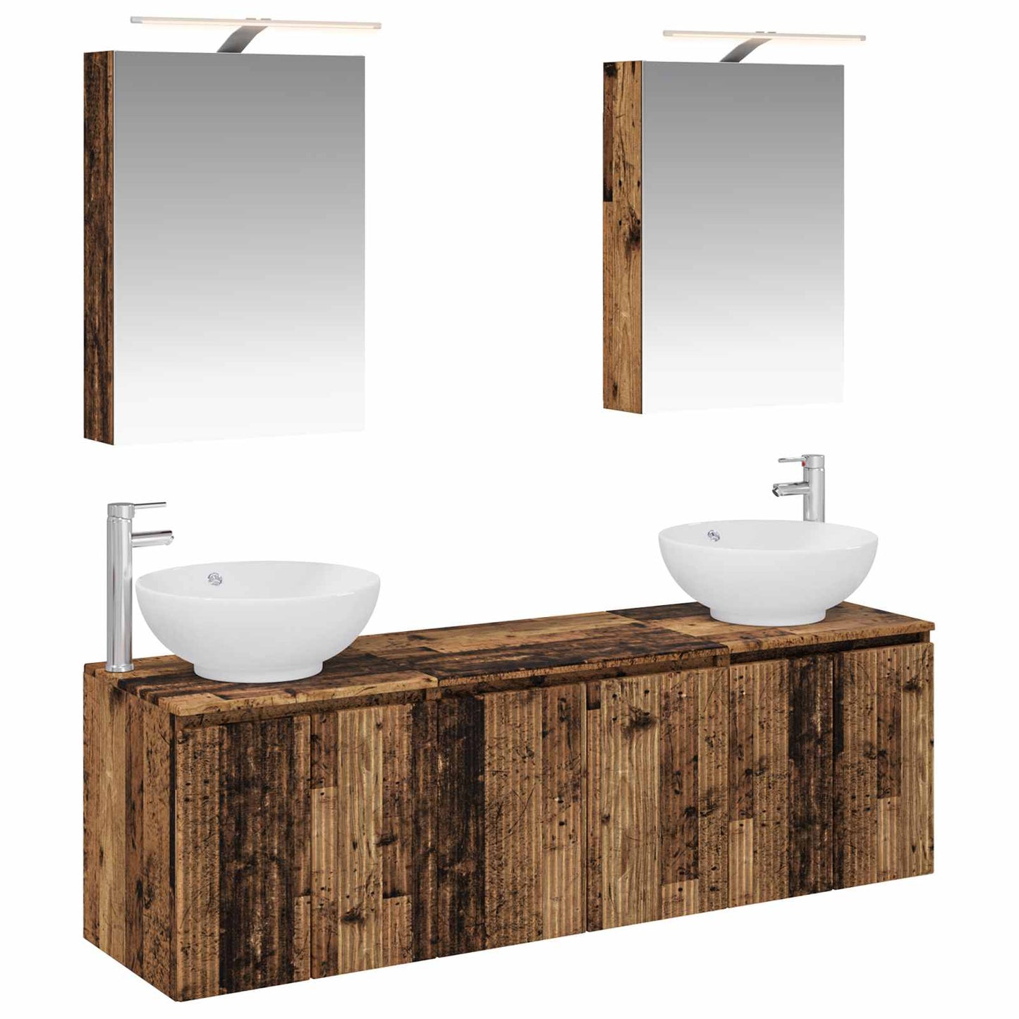 Bathroom Cabinet Set 5 pcs Old Wood Engineered Wood