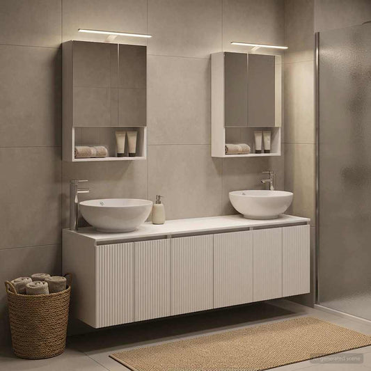 Bathroom Cabinet Set 5 pcs White Engineered Wood