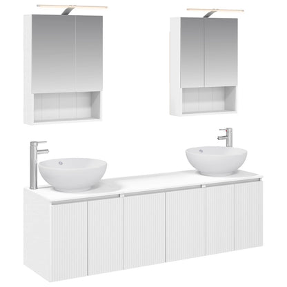 Bathroom Cabinet Set 5 pcs White Engineered Wood