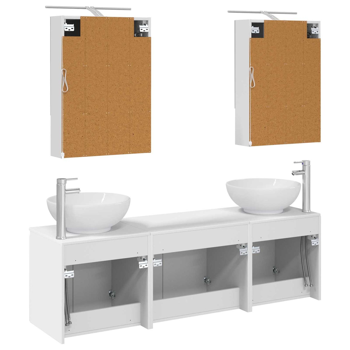 Bathroom Cabinet Set 5 pcs White Engineered Wood