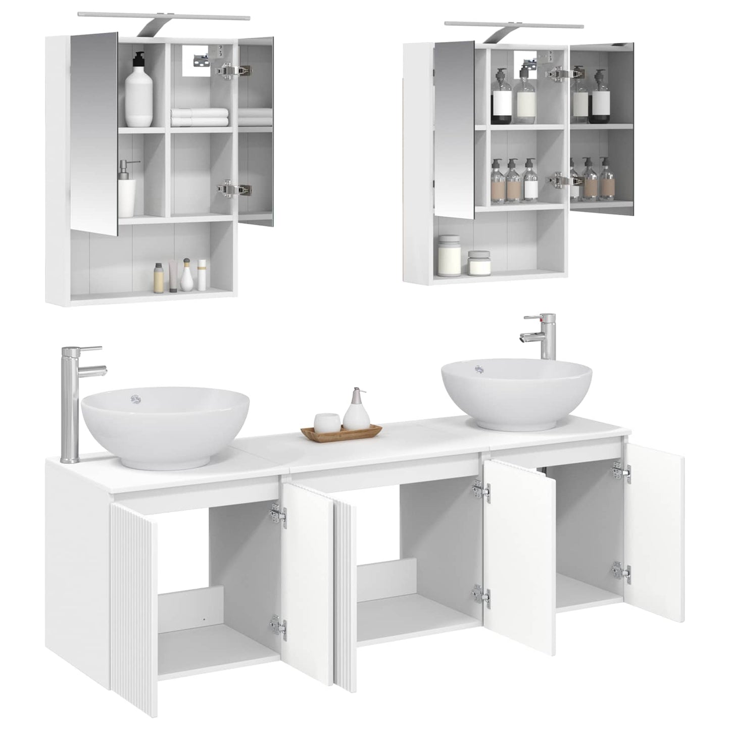 Bathroom Cabinet Set 5 pcs White Engineered Wood