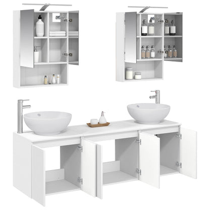 Bathroom Cabinet Set 5 pcs White Engineered Wood