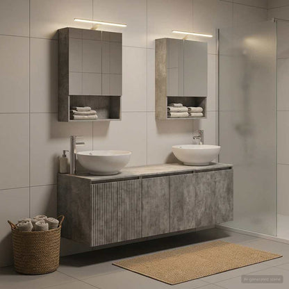 Bathroom Cabinet Set 5 pcs Concrete Grey Engineered Wood