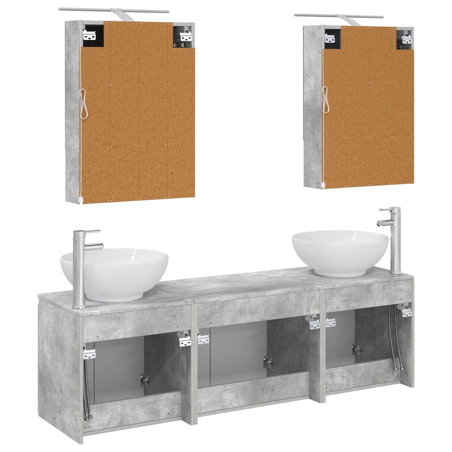 Bathroom Cabinet Set 5 pcs Concrete Grey Engineered Wood