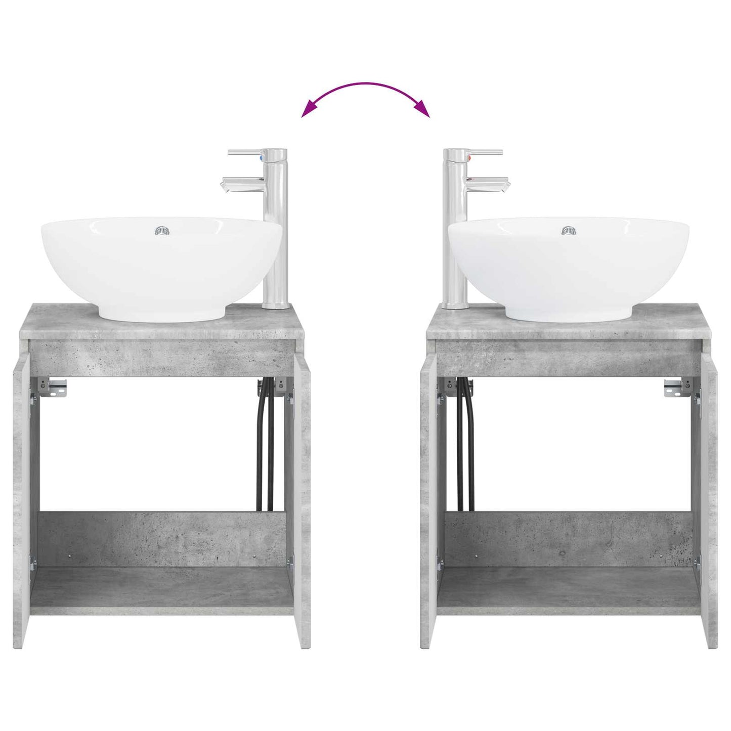 Bathroom Cabinet Set 5 pcs Concrete Grey Engineered Wood