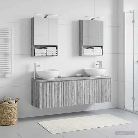 Bathroom Cabinet Set 5 pcs Grey Sonoma Engineered Wood
