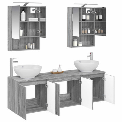 Bathroom Cabinet Set 5 pcs Grey Sonoma Engineered Wood