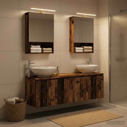 Bathroom Cabinet Set 5 pcs Old Wood Engineered Wood
