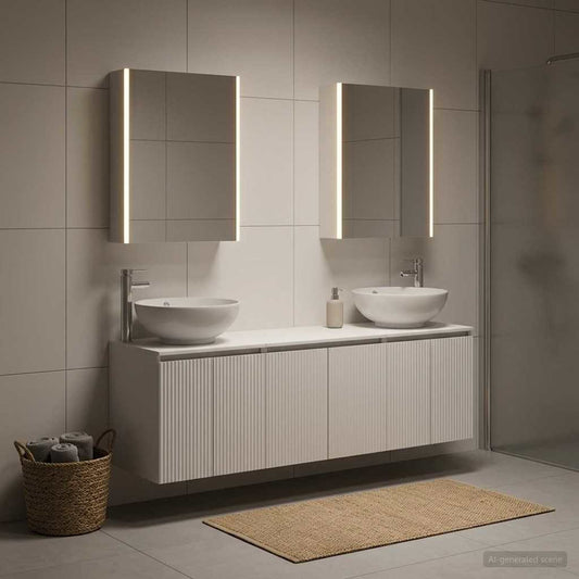 Bathroom Cabinet Set 5 pcs White Engineered Wood