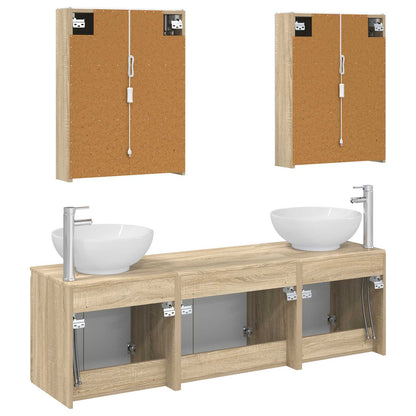 Bathroom Cabinet Set 5 pcs Sonoma Oak Engineered Wood