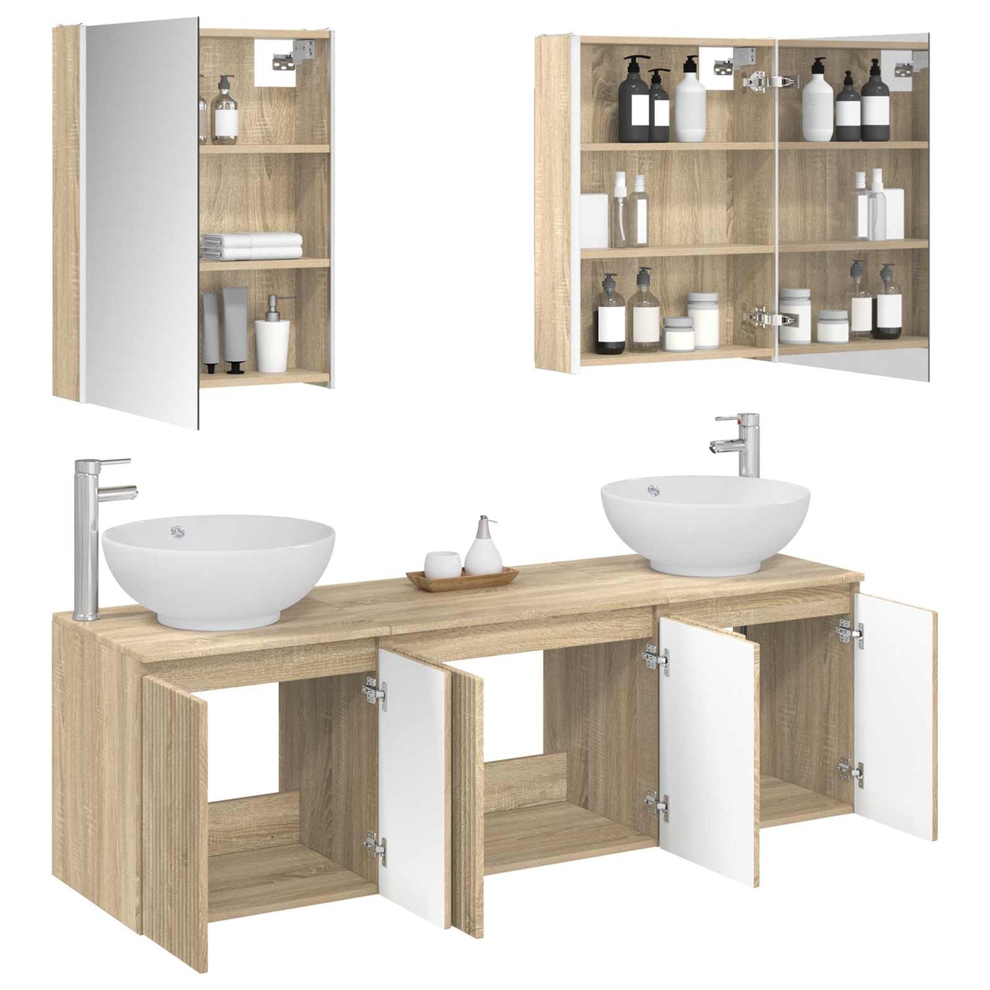 Bathroom Cabinet Set 5 pcs Sonoma Oak Engineered Wood