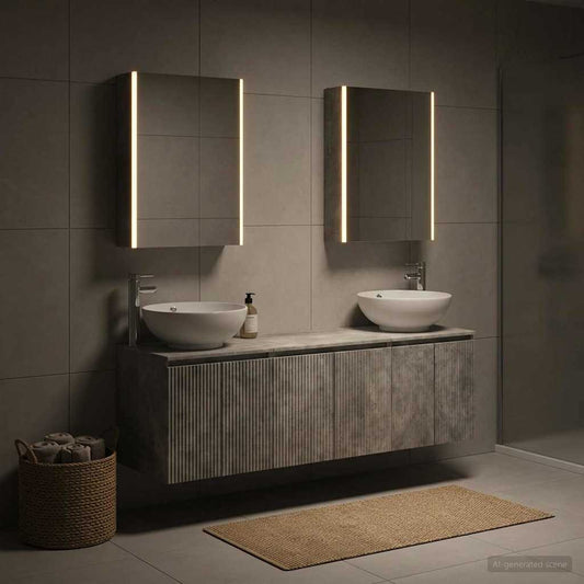 Bathroom Cabinet Set 5 pcs Concrete Grey Engineered Wood